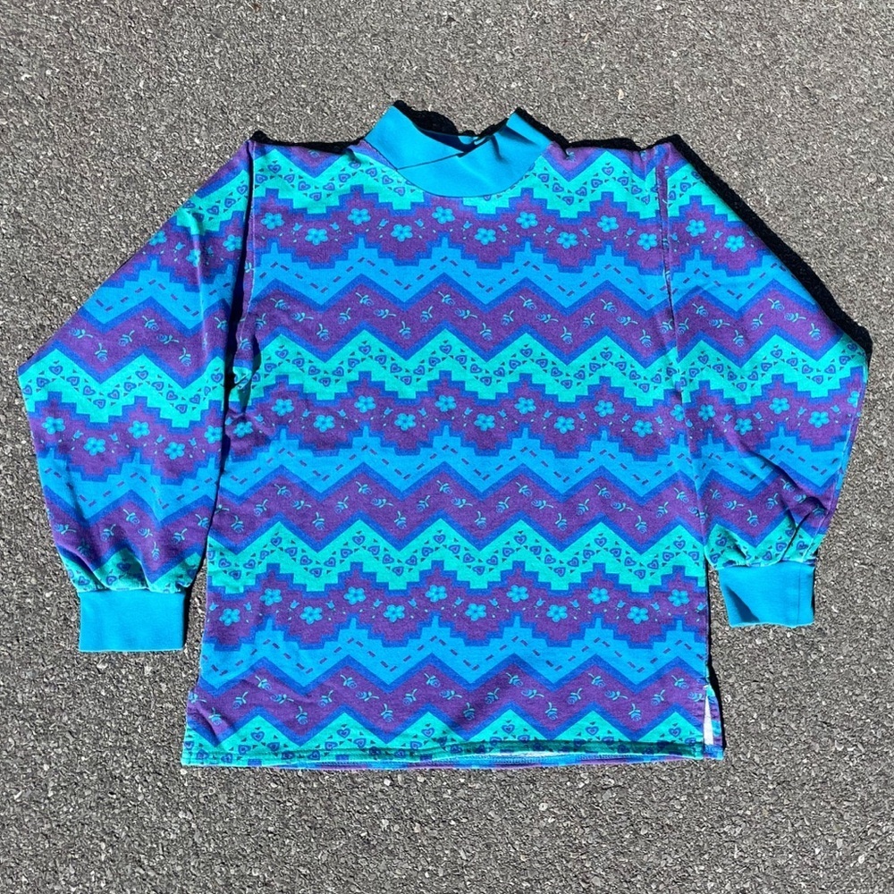 Floral Stripe Hearts Vtg Kids Only Sweatshirt Youth Size (XL)